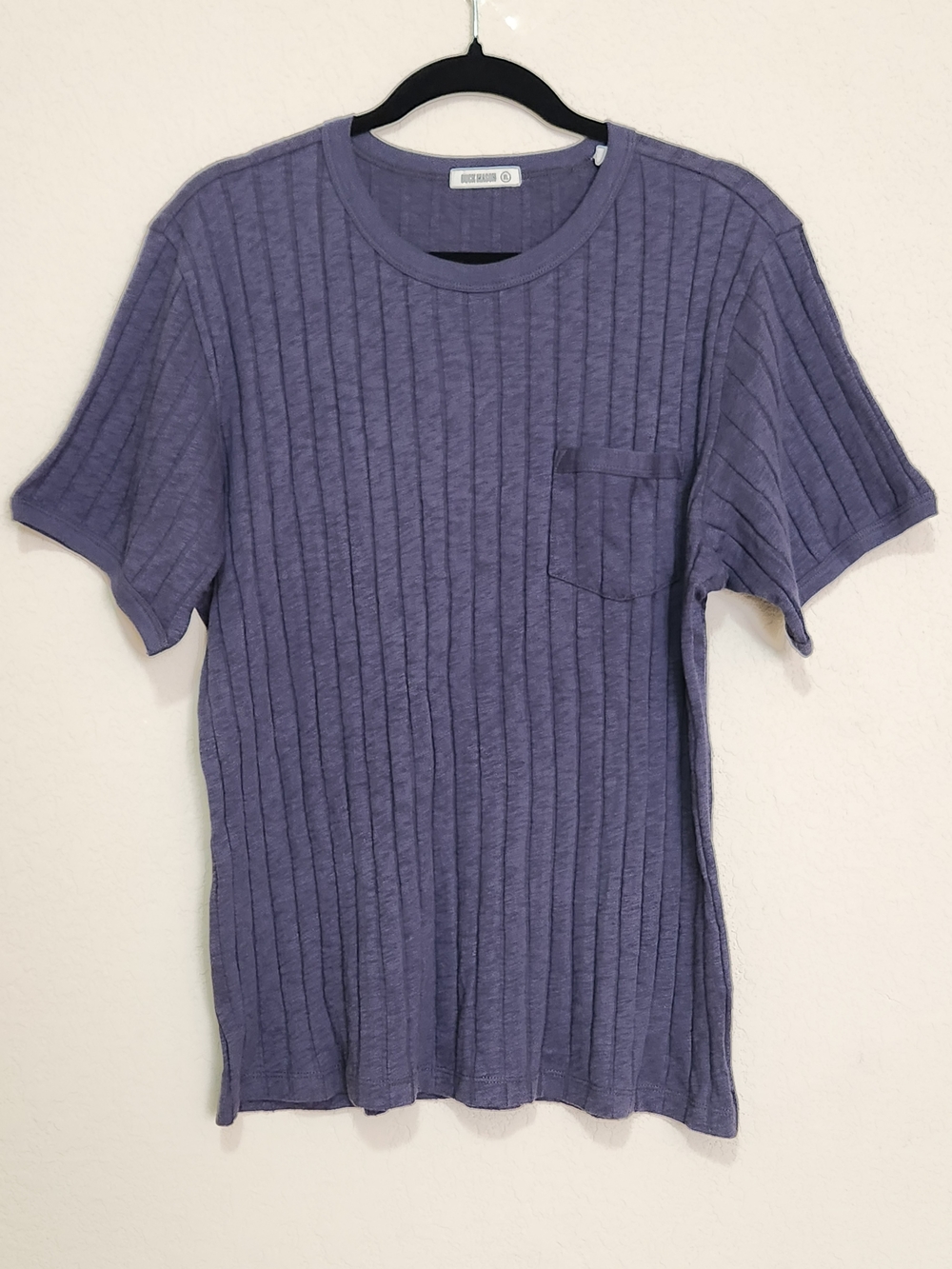 Buck Mason 100% Cotton Men's Ribbed Knit Short-Sleeve Pocket Tee Size XL